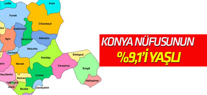 Konya nüfusunun %9,1’i yaşlı