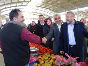 Başkan Çalışkan, pazarcı esnafını ziyaret etti