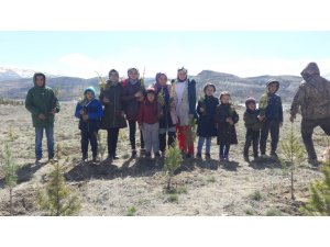 Amatör balıkçılar sedir fidanlarını toprakla buluşturdu