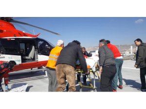 Ambulans helikopter kalp hastası için havalandı