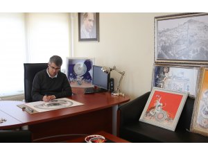 "Ressam polis" özgün çalışmalara imza atıyor