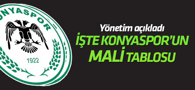 Konyaspor'da "mali tablo" açıklandı
