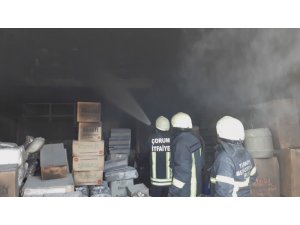 Çorum’da depo yangını