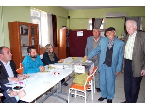 Asırlık çınar sandığa gidip oyunu kullandı