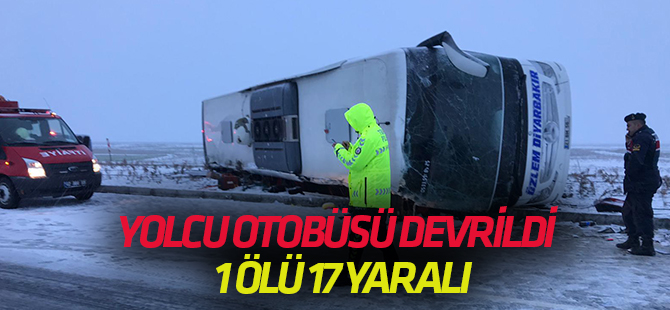 Konya'da yolcu otobüsü devrildi: 1 ölü, 17 yaralı