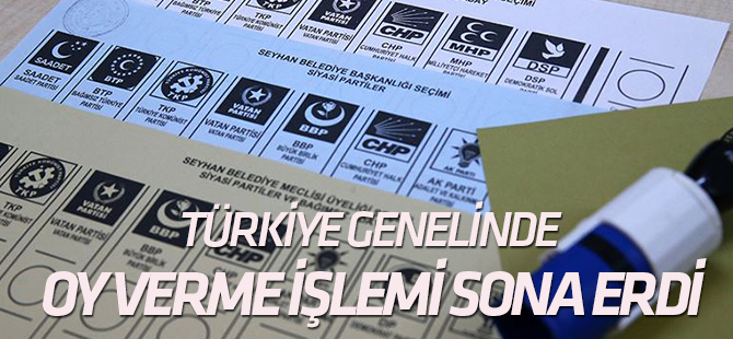 Türkiye genelinde oy verme işlemi sona erdi