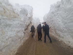 Oy kullanma giden vatandaşların yoluna çığ düştü