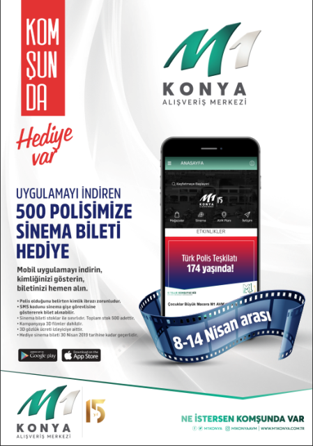 Polis Haftası’nda  M1 Konya AVM’den hediye