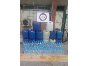 Mersin’de 604 litre sahte içki ele geçirildi