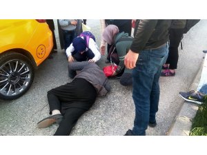 Ticari taksi yayaya çarptı