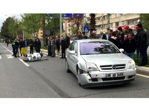 Otomobil ile motosiklet çarpıştı: 1 Yaralı