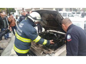 Eskişehir’de seyir halindeki otomobil alev aldı