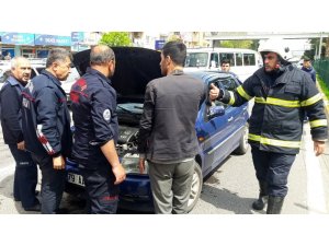 Seyir halindeki otomobilde yangın