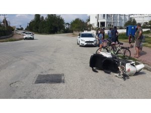 Elektrikli bisikletin çarptığı turist yaralandı