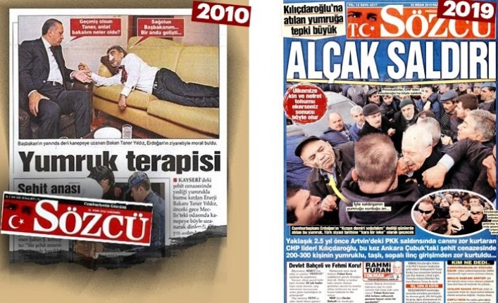 CHP ve 2 yüzlü medyası: AK Parti'ye: Yumruk terapisi, CHP'ye: Alçak saldırı
