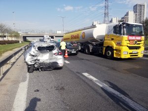 Takla atan araçtan burnu bile kanamadan çıktı