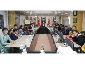 Şehit çocuklarından Mardin protokolüne ziyaret