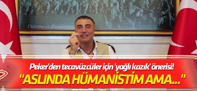 "Aslında hümanistim ama..." Peker'den tecavüzcüler için 'yağlı kazık' önerisi!