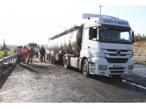 Gaziantep'te tanker tıra çarparak alev aldı: 1 ölü