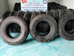 Siirt’te 38 adet gümrük kaçağı lastik ele geçirildi