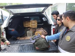 Kaçak avladıkları keklikleri satmaya çalıştılar