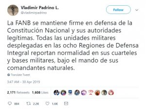Venezuela Savunma Bakanı: "Ordu Maduro’yu destekliyor"