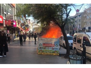 Çöp yangını korkuya neden oldu