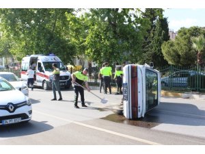 Takla atan otomobilden sağ çıktı