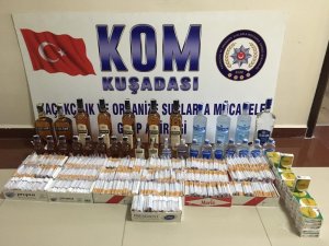 Kuşadası’nda kaçak cinsel hap ve içki operasyonu