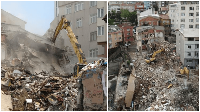Havadan görüntülendi... Kağıthane'de hasarlı 24 binanın yıkımı başladı!