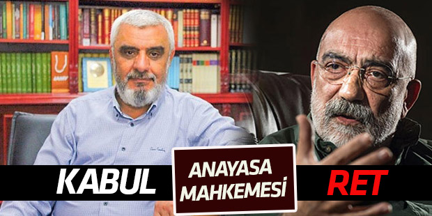 Anayasa Mahkemesi'nden Altan'a ret, Bulaç'a hak ihlali kararı