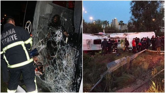 Ölü ve yaralılar var... Adana'da feci kaza! Yolcu otobüsü devrildi!
