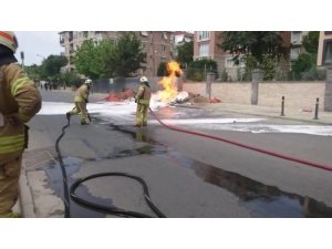 Pendik’te doğalgaz borusu kazı esnasında patladı: 1 yaralı