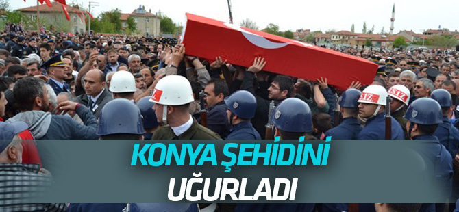 Konya şehidini son yolculuğuna uğurladı