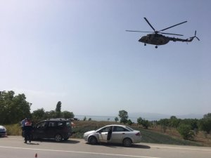 Bursa’da jandarmadan trafiğe helikopterli denetim
