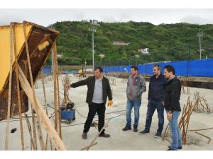 TSYD Trabzon Şubesi, çift yönlü tribün inşaatını inceledi
