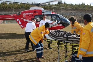 Hava ambulansı minik Recep için havalandı