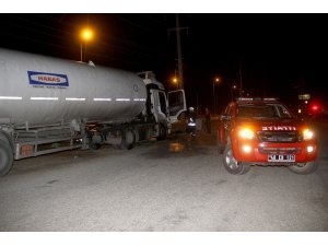 Akaryakıt tankerinde çıkan yangın korkuttu