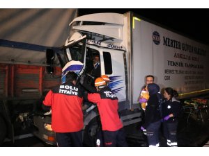 Bolu TEM Otoyolunda 2 kamyon çarpıştı: 1 yaralı