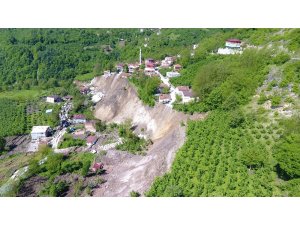 Ordu’da heyelanın yok ettiği mahalle havadan görüntülendi