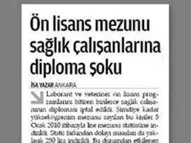 Sağlıkçıya diploma hakkı iade edildi