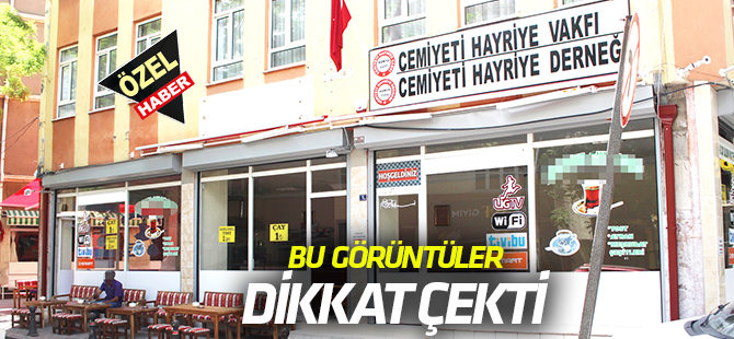 Bu görüntüler tepki çekti;  YARDIM DERNEĞİ TABELASI ALTINDA ORUÇ YİYORLAR