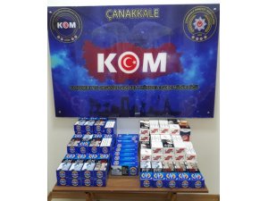 Çanakkale’de 20 kutu makaron ele geçirildi