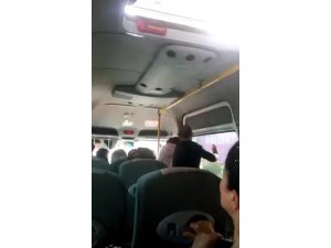 Minibüsteki kadına şiddet kamerada