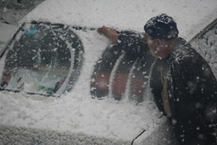 Beyşehir'de kar yağışı