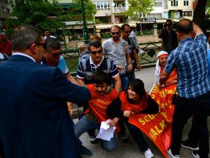 İzinsiz basın açıklamasına gözaltı