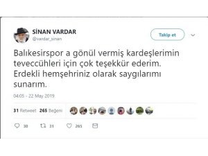 Sinan Vardar’dan taraftara yanıt