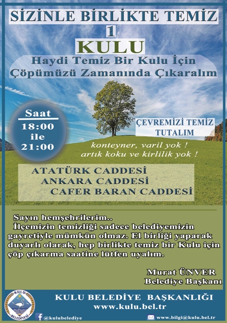 Kulu'da çöp konteynerleri kalktı