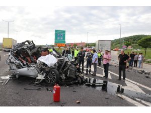 Bolu’da 1 kişinin öldüğü feci kaza kameralara yansıdı