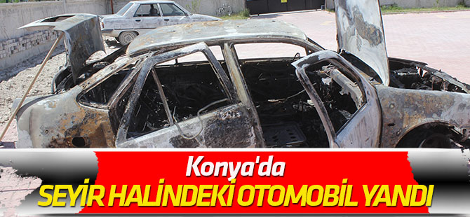 Konya'da seyir halindeki otomobil yandı: 5 yaralı